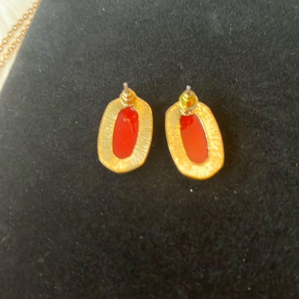 Red and Gold Fashion Earrings - Picture 3 of 3